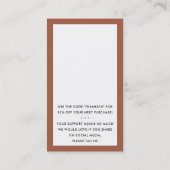 Carte De Visite MERCI POUR VOTRE COMMANDE insérer l'argile moderne (Dos)