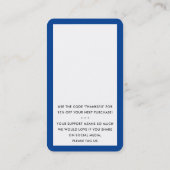 Carte De Visite MERCI POUR VOTRE COMMANDE insérer le bleu royal mo (Dos)
