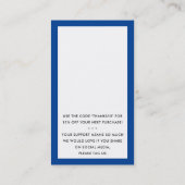 Carte De Visite MERCI POUR VOTRE COMMANDE insérer le bleu royal mo (Dos)