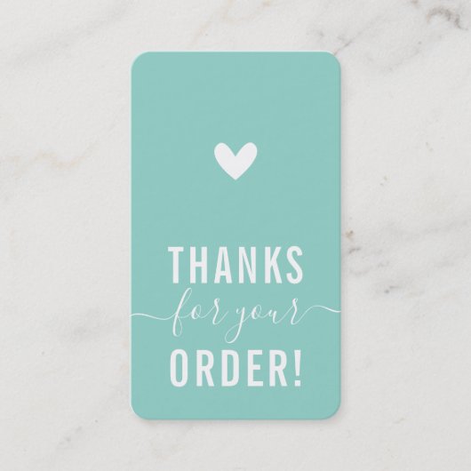 Carte De Visite MERCI POUR VOTRE COMMANDE insérer moderne MINT VER (Devant)