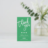 Carte De Visite MERCI POUR VOTRE COMMANDE insérer moderne vert kel (Debout devant)