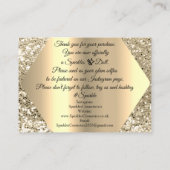 Carte De Visite Merci Pour Votre Commande Logo D'Or (Dos)