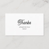Carte De Visite Merci pour votre commande | Logo moderne monochrom (Dos)
