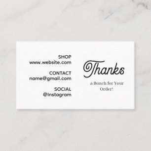 Carte De Visite Merci pour votre commande   Logo moderne monochrom