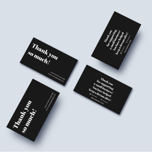 Carte De Visite Merci Pour Votre Commande, Personnaliser Petites E