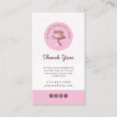 Carte De Visite Merci Pour Votre Commande Polka Dot Cake Baker (Devant)