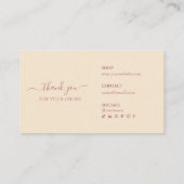 Carte De Visite Merci pour votre commande Rose Gold (Dos)
