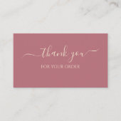 Carte De Visite Merci pour votre commande Rose Gold (Devant)