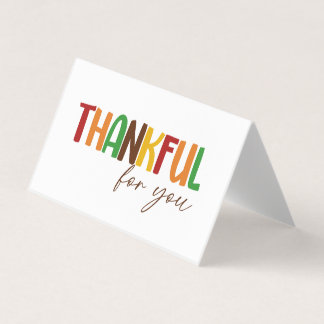 Carte De Visite Merci Pour Vous Thanksgiving Treat Bag Topper
