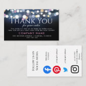 Carte De Visite Merci professionnel pour votre commande de remerci (Devant / Derrière)