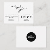 Carte De Visite Merci Promo Code Médias sociaux Votre logo (Devant / Derrière)