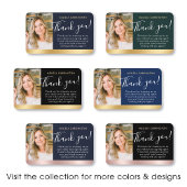 Carte De Visite Merci public Notaire Photo QR Code Vert Or