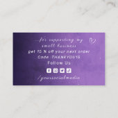 Carte De Visite Merci Purple Nuit Cosmic Sky Galaxy tendance (Dos)