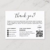 Carte De Visite Merci Qr Code Logo Photo Modern Business (Dos)