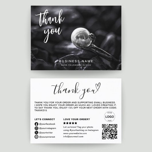 Carte De Visite Merci Qr Code Logo Photo Modern Business