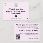 Carte De Visite Merci Qr Code Logo Remise Laisser Un Avis (Devant / Derrière)