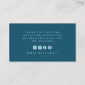 Carte De Visite Merci Rétro De Balayage Pour Shopping Petit Bleu T (Dos)