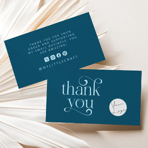 Carte De Visite Merci Rétro De Balayage Pour Shopping Petit Bleu T