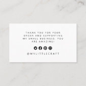 Carte De Visite Merci Rétro De Balayage Pour Shopping Petite Marqu (Dos)