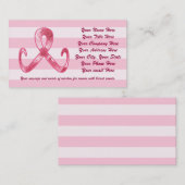 Carte De Visite Merci rose de ruban (Devant / Derrière)