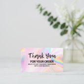 Carte De Visite Merci Rose Holographique instagram Remise (Debout devant)