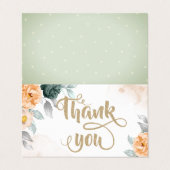 Carte De Visite Merci Rose vert aquarelle (Extérieur déplié)