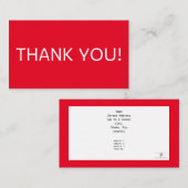 Carte De Visite Merci rouge néo-générique II (Devant / Derrière)