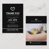 Carte De Visite Merci santé photo promo répéter noir (Devant / Derrière)