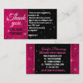 Carte De Visite Merci scintillement bijoux (Devant / Derrière)