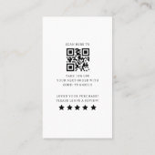 Carte De Visite Merci Script Coeur QR Code - Révision du client (Dos)