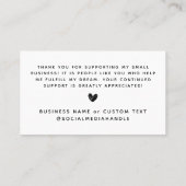 Carte De Visite Merci Simple Pour Acheter Une Petite Marque (Dos)