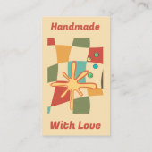 Carte De Visite Merci super Retro MultiColor À damiers (Dos)