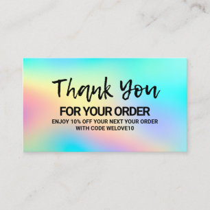 Carte De Visite Merci Trendy Colour Holo Remise