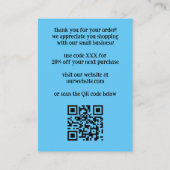 Carte De Visite MERCI UN BUNCH Funny Bananes ORDER MERCI QR (Dos)