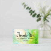 Carte De Visite Merci Vert Pour Soutenir Mon Petit (Debout devant)