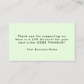 Carte De Visite Merci Vert Pour Soutenir Mon Petit (Dos)