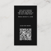 Carte De Visite Merci vertical noir élégant (Dos)
