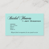 Carte De Visite Mercis nuptiales de Special d'arrangements floraux (Dos)