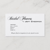 Carte De Visite Mercis nuptiales de Special d'arrangements floraux (Dos)