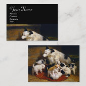 CARTE DE VISITE MÈRE CHIEN AVEC DOGGIES (Devant / Derrière)