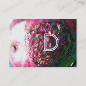 Carte De Visite MÈRE DE PEARL & SEAHORSE MONOGRAM fuchsia rose (Dos)