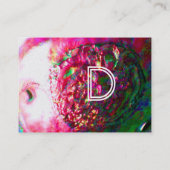 Carte De Visite MÈRE DE PEARL & SEAHORSE MONOGRAM fuchsia rose (Dos)