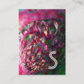 Carte De Visite MÈRE DE PEARL & SEAHORSE MONOGRAM fuchsia rose (Dos)