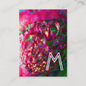 Carte De Visite MÈRE DE PEARL & SEAHORSE MONOGRAM fuchsia rose (Dos)