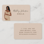 Carte De Visite Mère enceinte femme Silhouette sage-femme (Devant / Derrière)