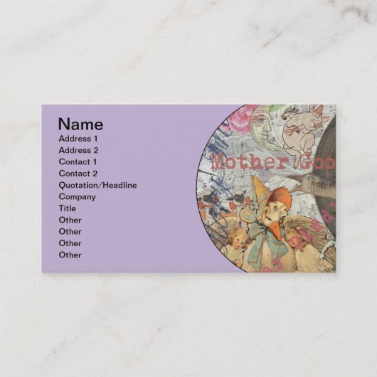Carte De Visite Mère Goose Nursery Rhyme Fairy Tale (Devant)