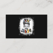 Carte De Visite Mère Heifer Fermier Maman Vache Messy Bun Cheveux (Dos)