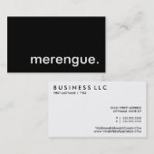 Carte De Visite merengue. (Devant / Derrière)