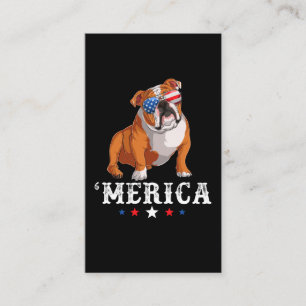 Carte De Visite Merica Dog 4 juillet USA American Flag Français B