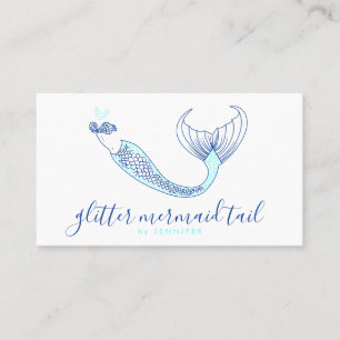 Carte De Visite Mermaid à queue bleu Aqua Navy